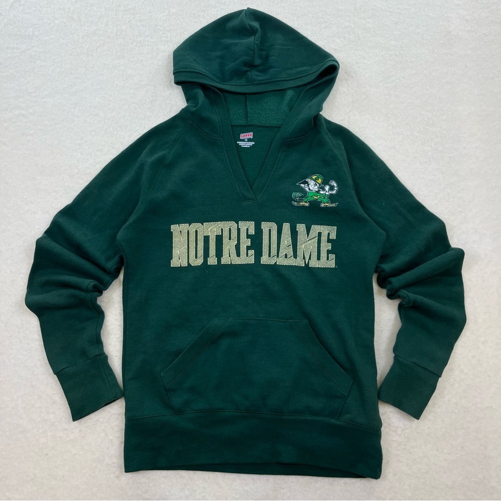 Notre Dame Soffe Green Hoodie Sweatshirt Size Medium